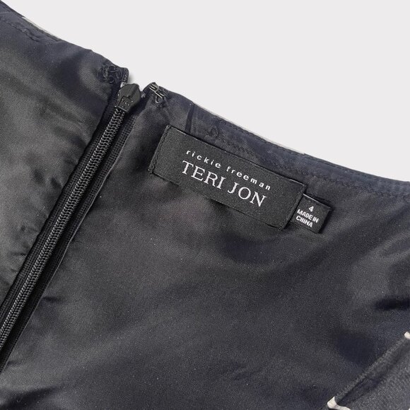 Rickie Freeman for Teri Jon Black & White Ruffle Dress Size 4 - Picture 8 of 9